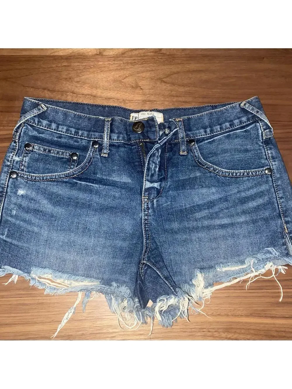 Free People Distressed Denim Shorts